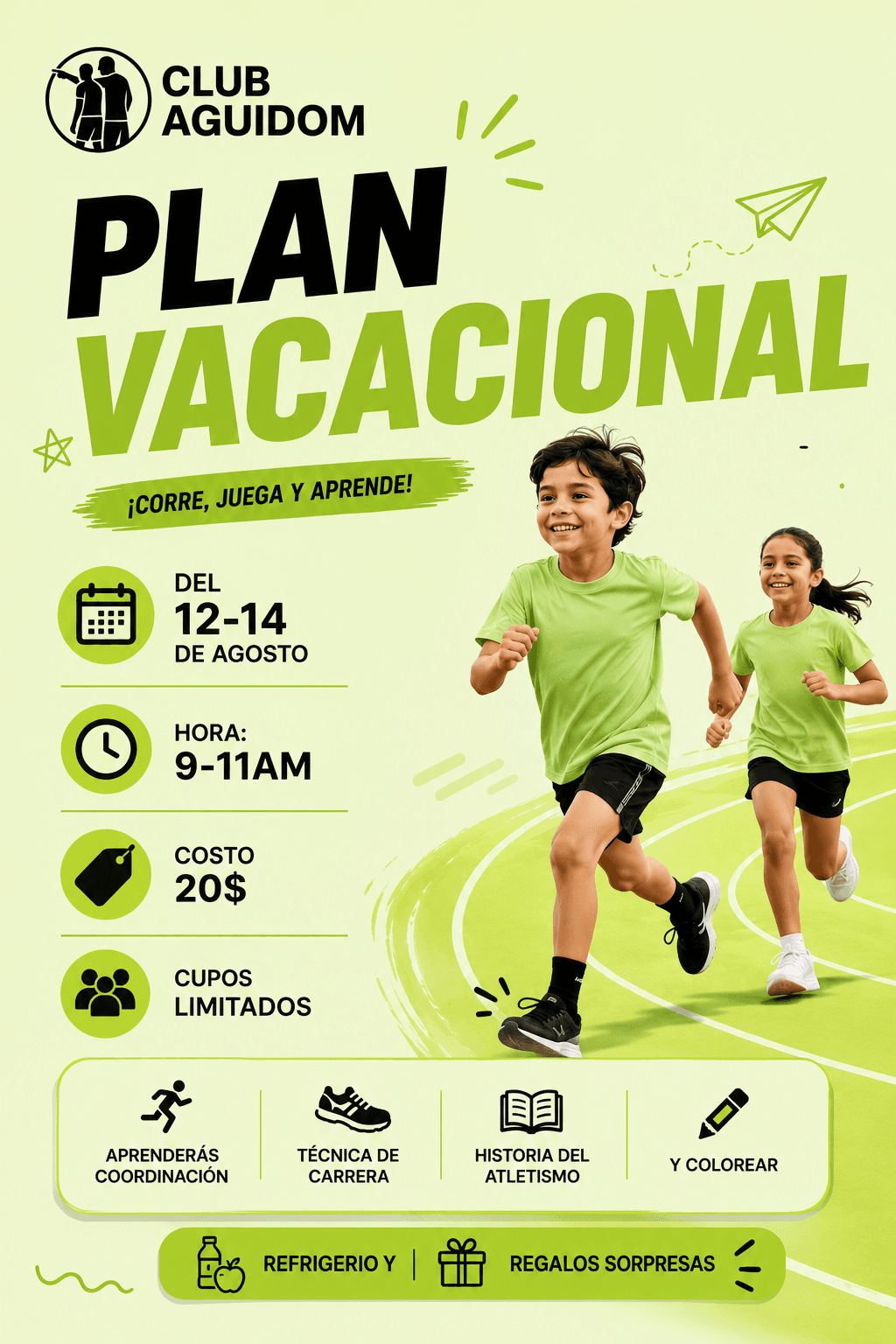 Plan vacacional de niños
